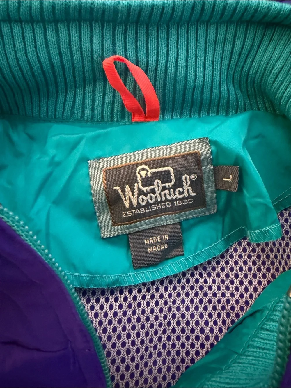 Woolrich Kids Purple Rain Jacket with Teal & Coral Accents